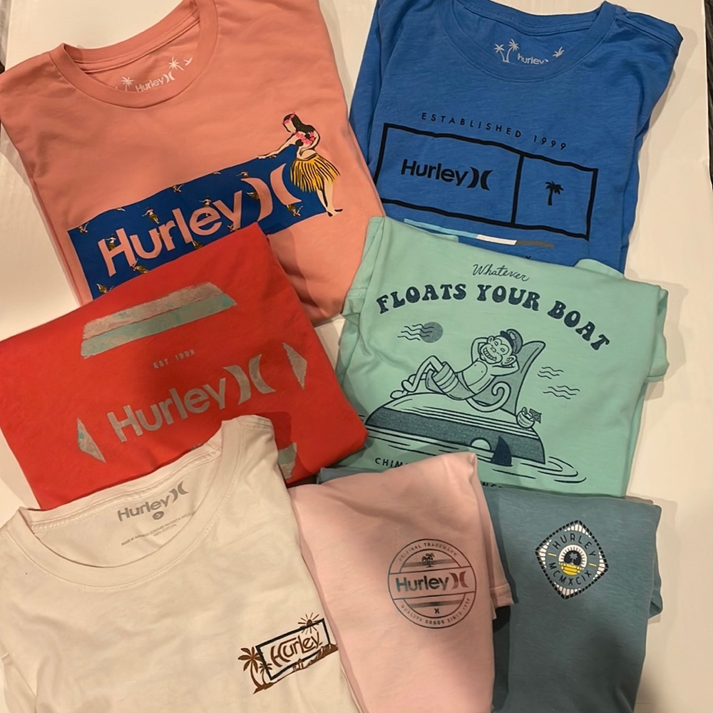 Set of 7 Mens size Small Hurley shirts